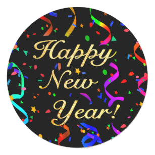 yellow text happy new year with black background 