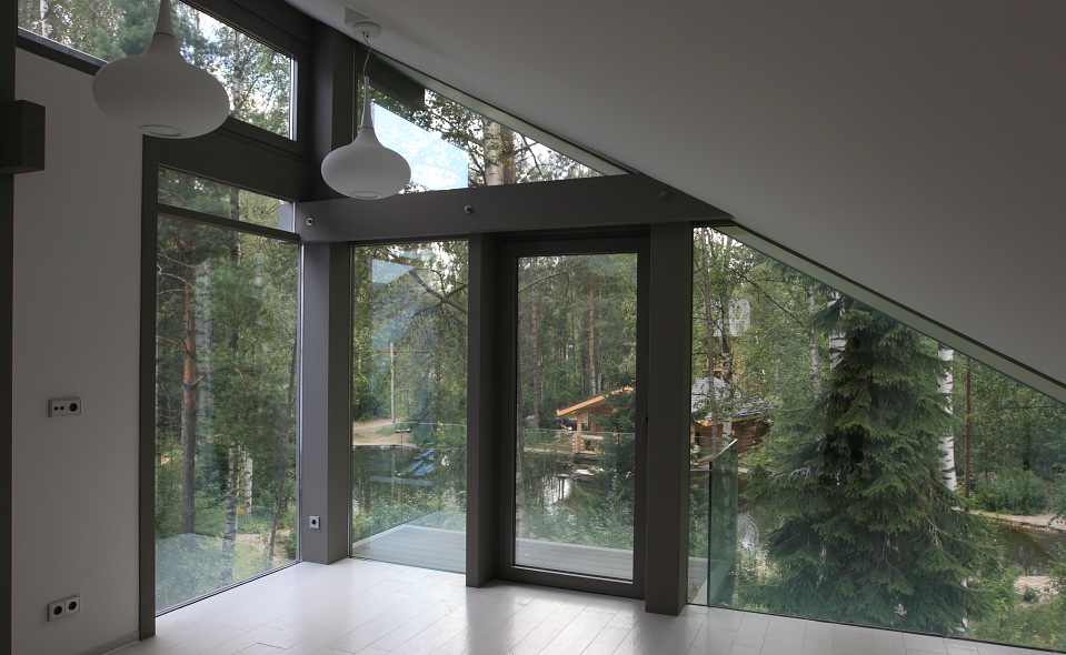 Современный фахверк: Монтаж элементов интерьера в коттедже фахверк