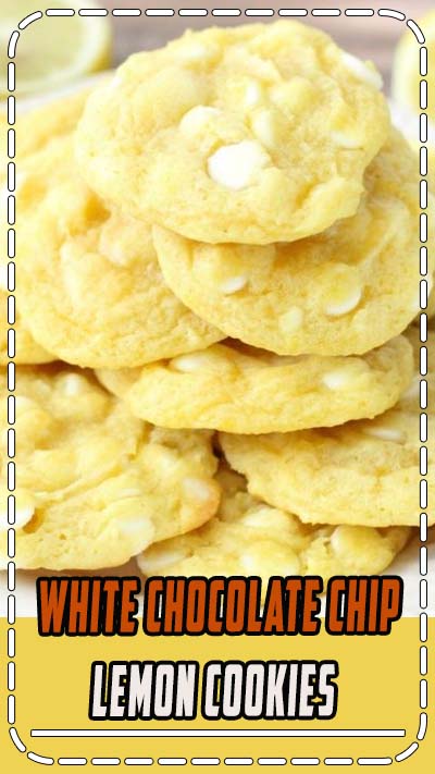 WHITE CHOCOLATE CHIP LEMON COOKIES - White Chocolate Chip Lemon Cookies are soft, chewy and perfectly sweet lemon cookies! White chocolate chips & lemon pudding mix add great flavor and texture to these delicious spring cookies. #cookies #lemon #baking #dessert #cookie #recipe from Family Cookie Recipes