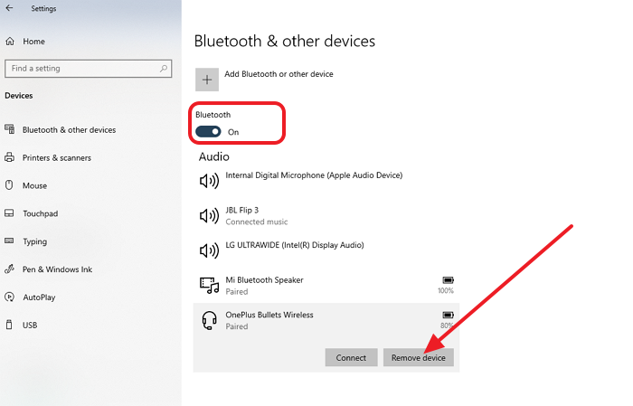 Appareils de déconnexion Bluetooth