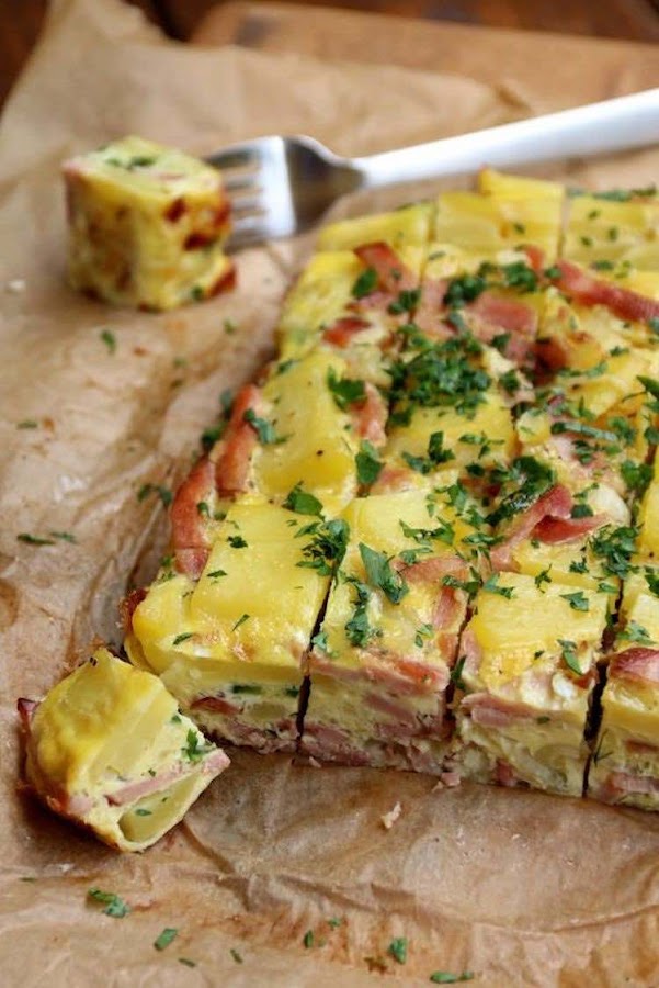 tortilla de patata y jamón dulce