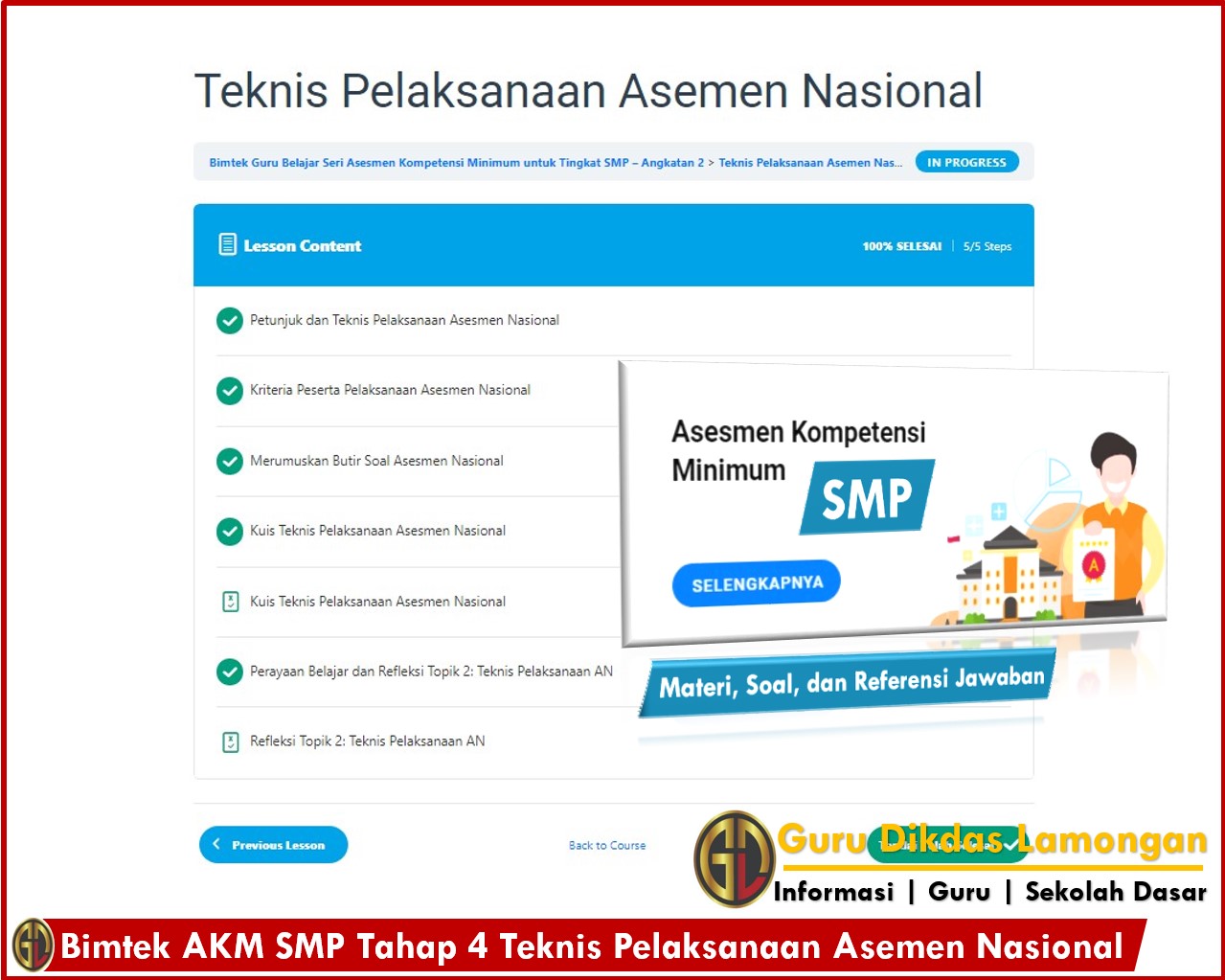 Bimtek Akm Smp Tahap 4 Teknis Pelaksanaan Asemen Nasional Simak Soal Dan Referensi Jawaban