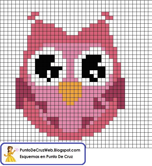 Buho Rojo Buhos Punto De Cruz Patrones Y Bordados En Punto Cruz