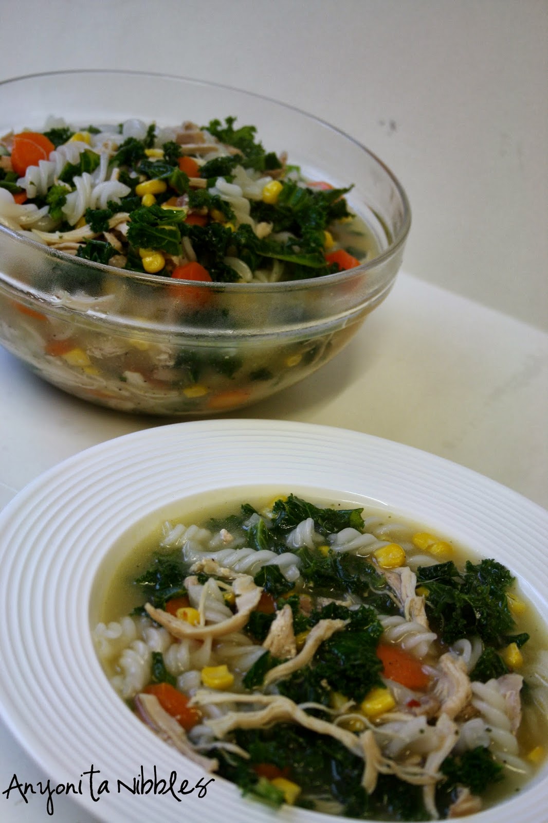 Anyonita Nibbles GlutenFree Recipes Gluten Free Chicken & Kale Noodle Soup