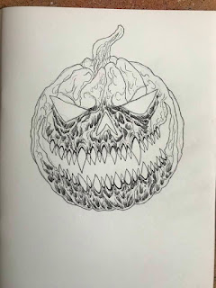 scary halloween pumpkin drawing