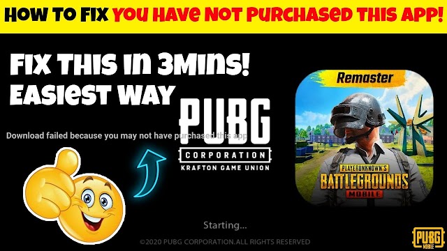 How To Fix Download Failed Because You May Not Have Purchased This App In PUBG Mobile KR Version?
