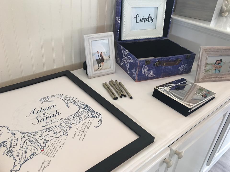  Cape Cod Wedding Guest Book Map from Concertina Press