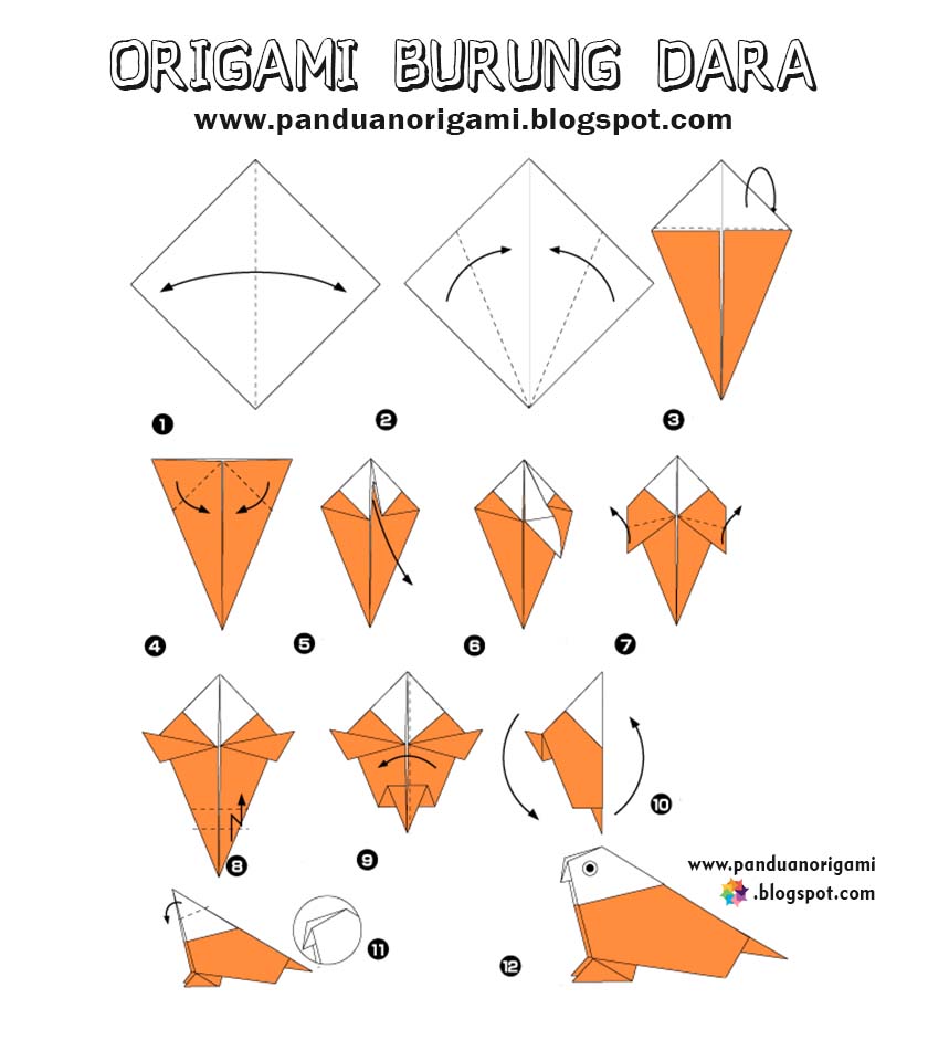 Panduan Membuat Origami  Burung  Dara Panduan Belajar 