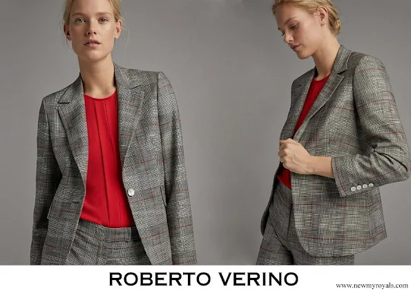Queen Letizia wore Roberto Verino Prince of Wales check blazer