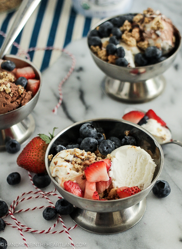 Red, White and Blue Ice Cream Parfait