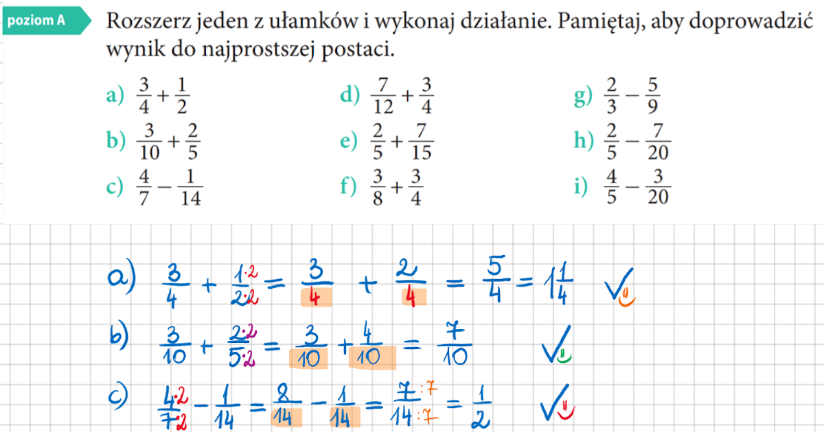 Dodawanie Ulamkow Zwyklych O Roznych Mianownikach KLASA 5 Temat: Dodawanie i odejmowanie ułamków o różnych mianownikach.