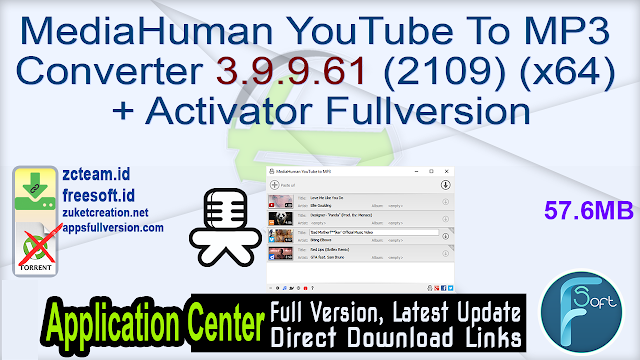 MediaHuman YouTube To MP3 Converter 3.9.9.61 (2109) (x64) + Activator Fullversion
