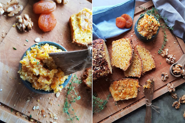 Hafer-Kürbis Brot mit Aprikosen-Thymian Butter