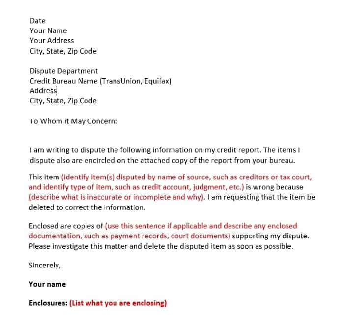 Experian Dispute Letter Template ~ Resume Letter