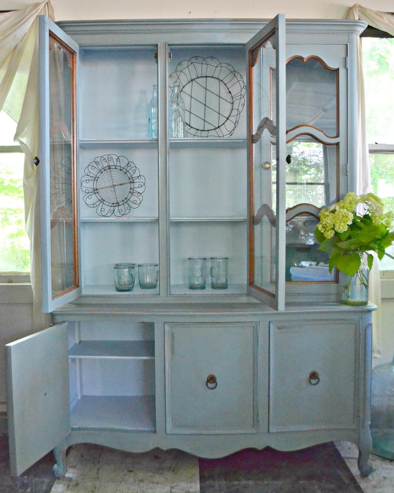Heir and Space A French Provincial Hutch in Pale Blue