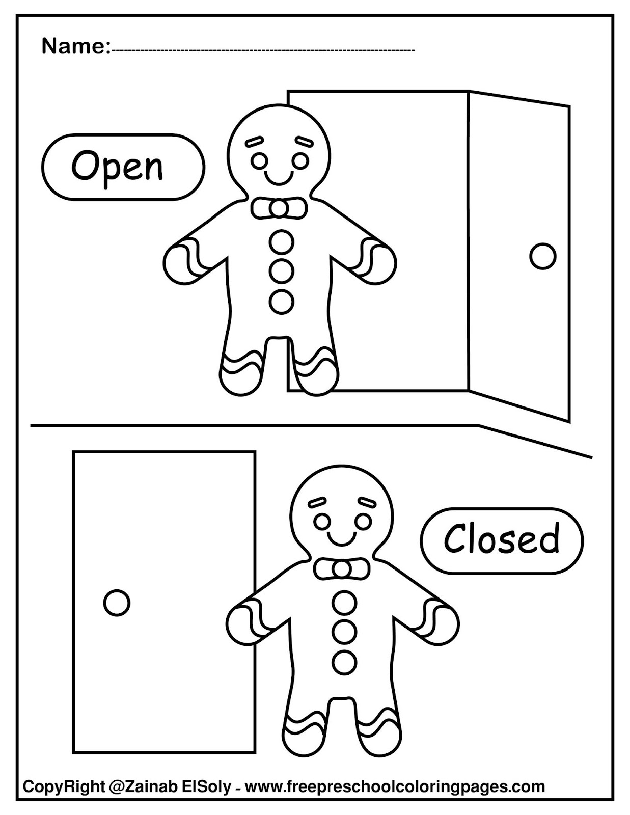 Set Of Gingerbread Man Opposites For Kids