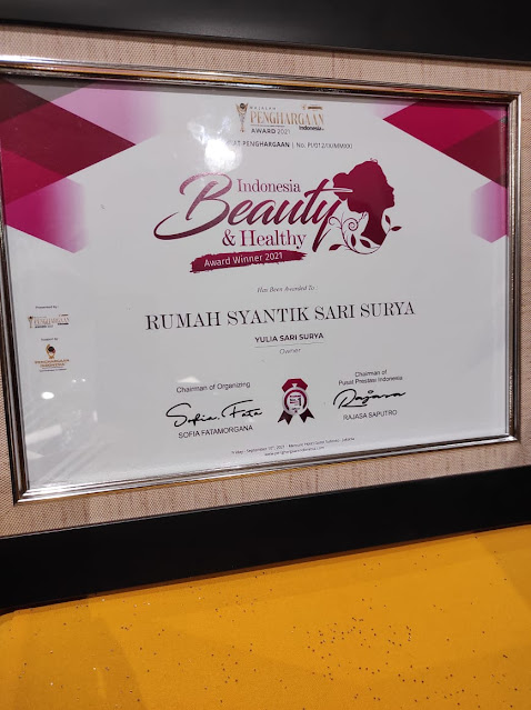 Rumah Syantik Sari Surya Meraih Penghargaan Indonesia Best Beauty and Healthy 2021