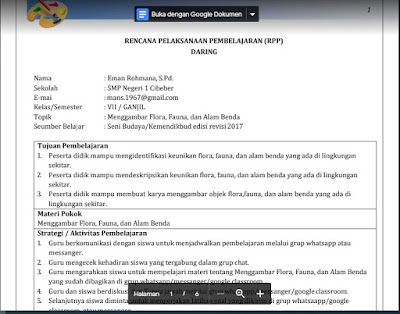 Rpp Daring Seni Budaya Sbk Kelas 7 Semester 1 Ganjil Soal Pelajaran