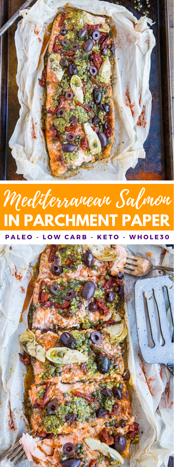 MEDITERRANEAN SALMON IN PARCHMENT PAPER #healthydinner #diet MEDITERRANEAN SALMON IN PARCHMENT PAPER #healthydinner #diet