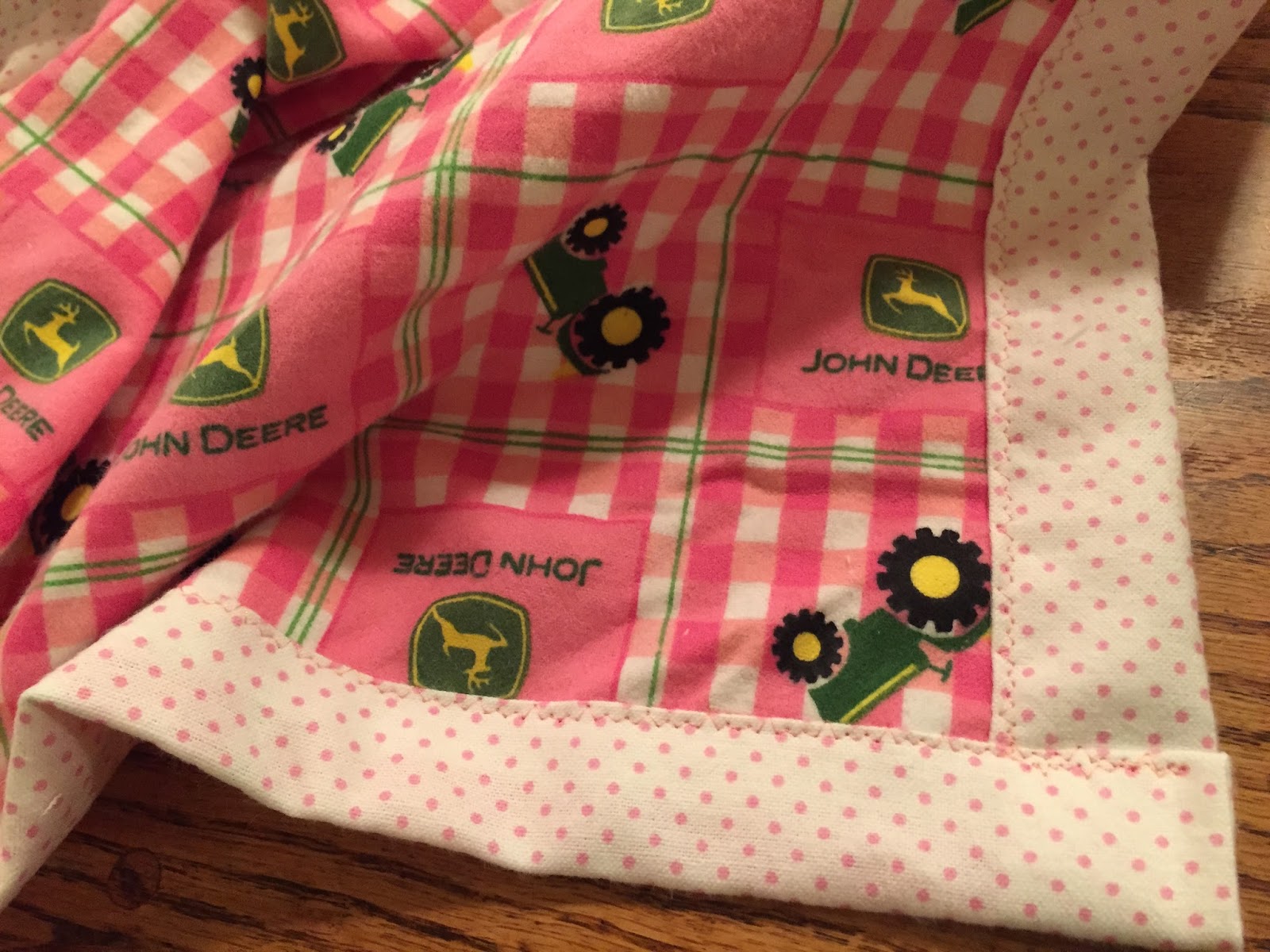 Deerecountry Quilts Baby Girl John Deere Receiving Blanket