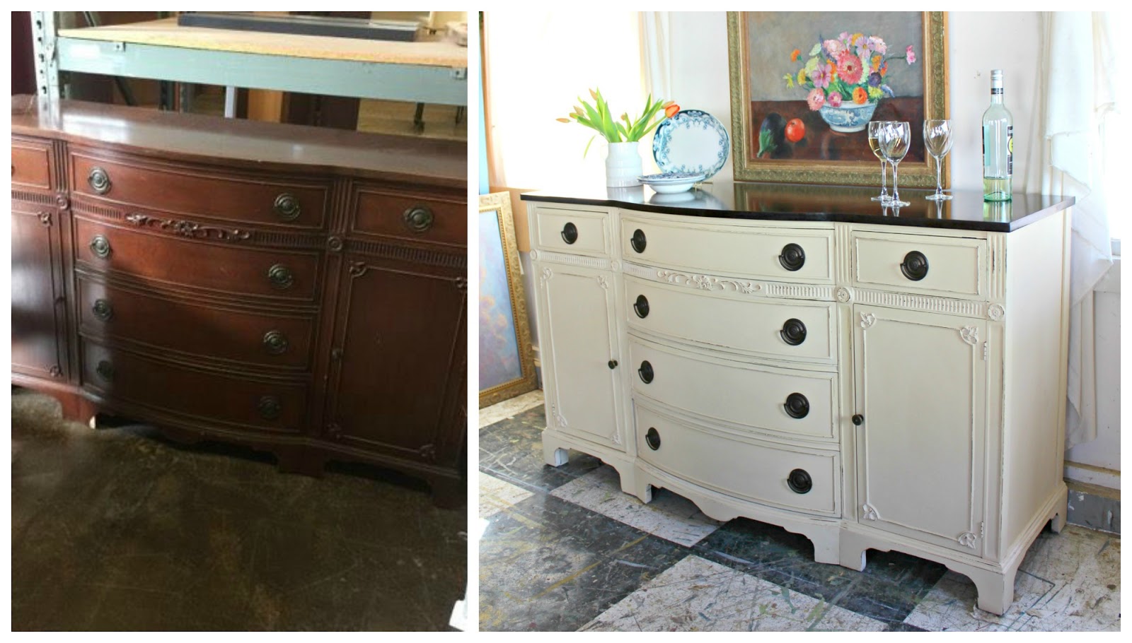 Heir and Space A Mahogany Sideboard in Cream