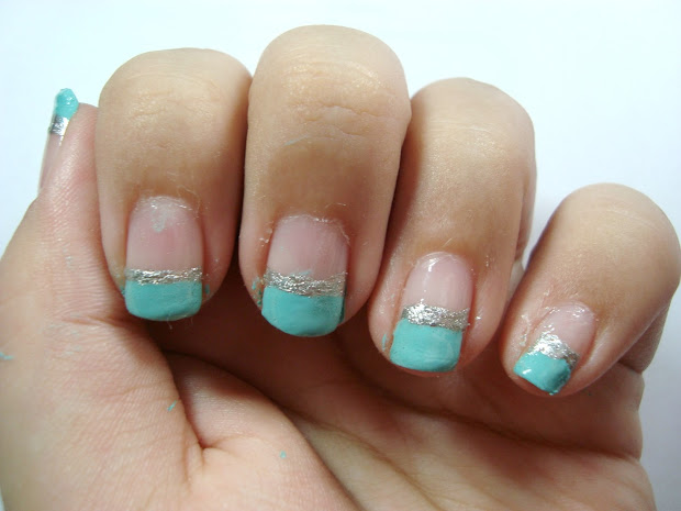 nails tiffany blue tips - fashion