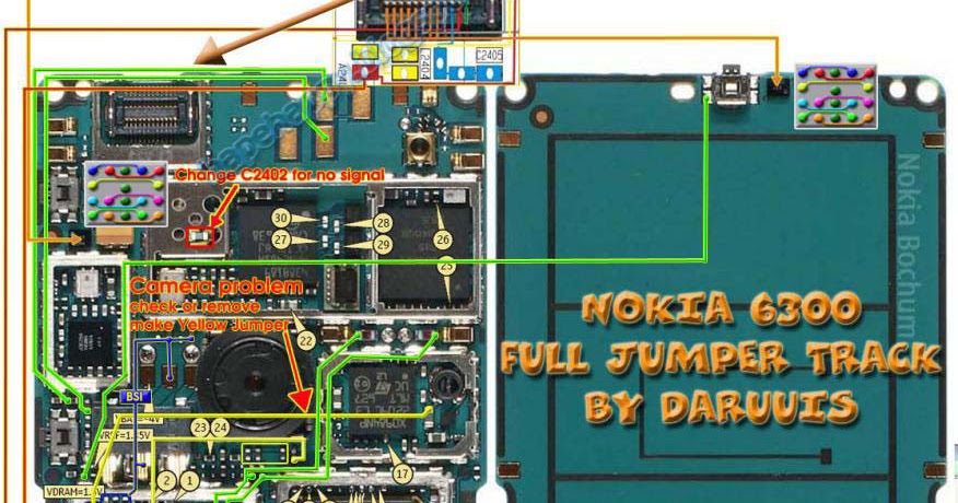 Mobile Repairing : Nokia 6300 Full Board Diagram Whole Board solution