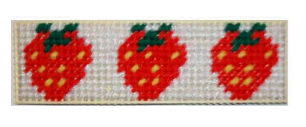 Strawberries needlepoint border sample