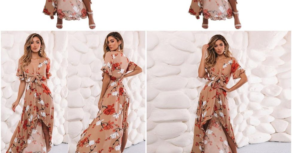 Cheap Clothes Online Uk Elstic Evening Long Bechwer Prty Ruffle