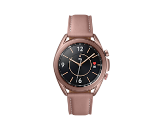 Source: Samsung. The Galaxy Watch3 LTE (41 mm) displaying an analogue watch face..
