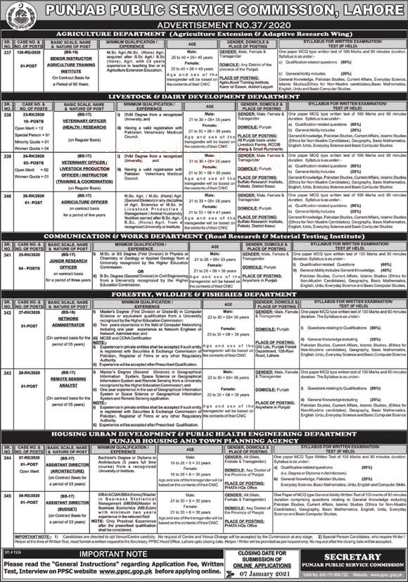 Punjab Public Service Commission Ppsc Advertisement No 37 2020 Administrative Jobs In The Nation Newspaper Ppsc Jobs In Lahore 2020
