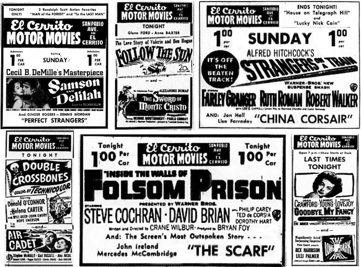 Lost Movie Theatres of Richmond California El Cerrito Motor Movies (El