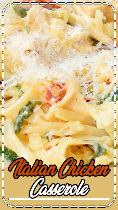Italian Chicken Casserole. I made this on 6/16/2015. Easy and tasty! Doesn't turn out dry like some pasta casseroles do.