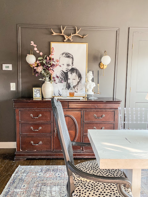 Vintage dresser as bar