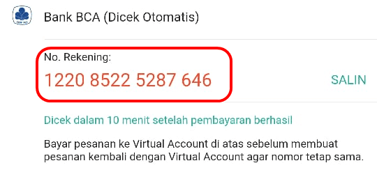 melihat nomor shopeepay dari kode virtual account shopee