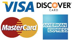 Visa, Discover, Master Card & American Express