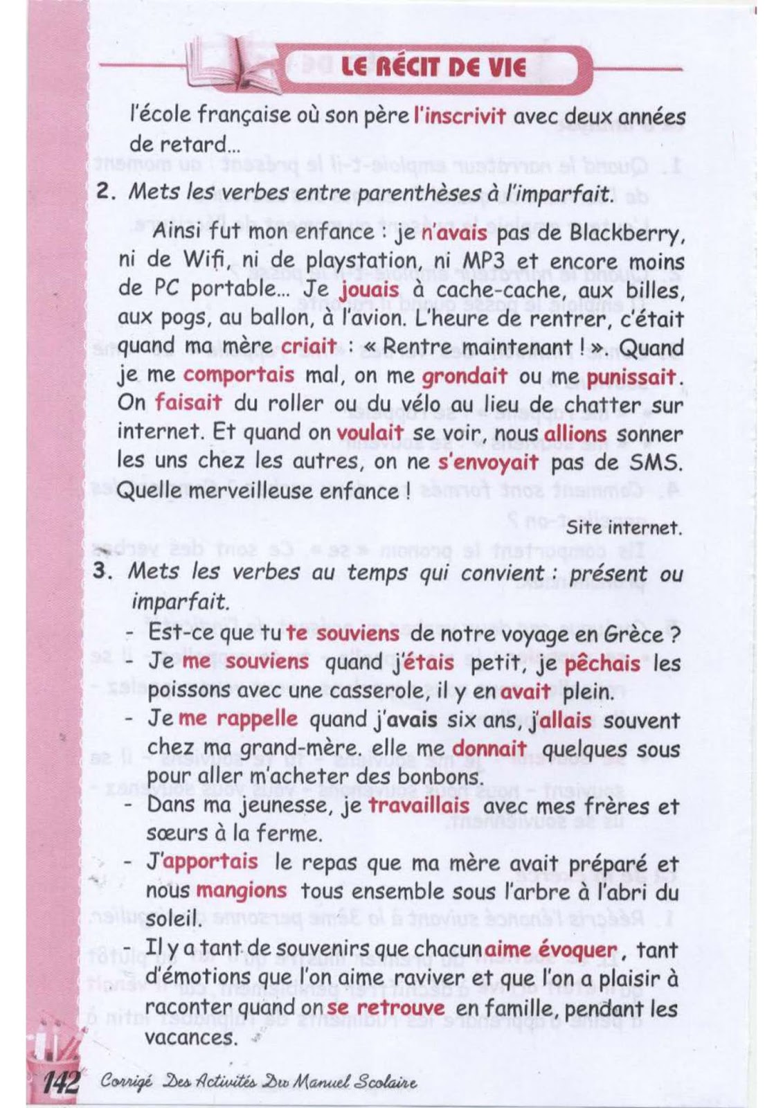 حل تمارين صفحة 127 الفرنسية للسنة الثالثة متوسط - الجيل الثاني