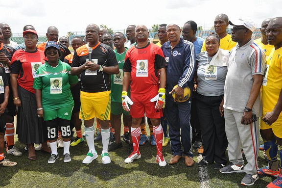 ibikunle amosun playing football