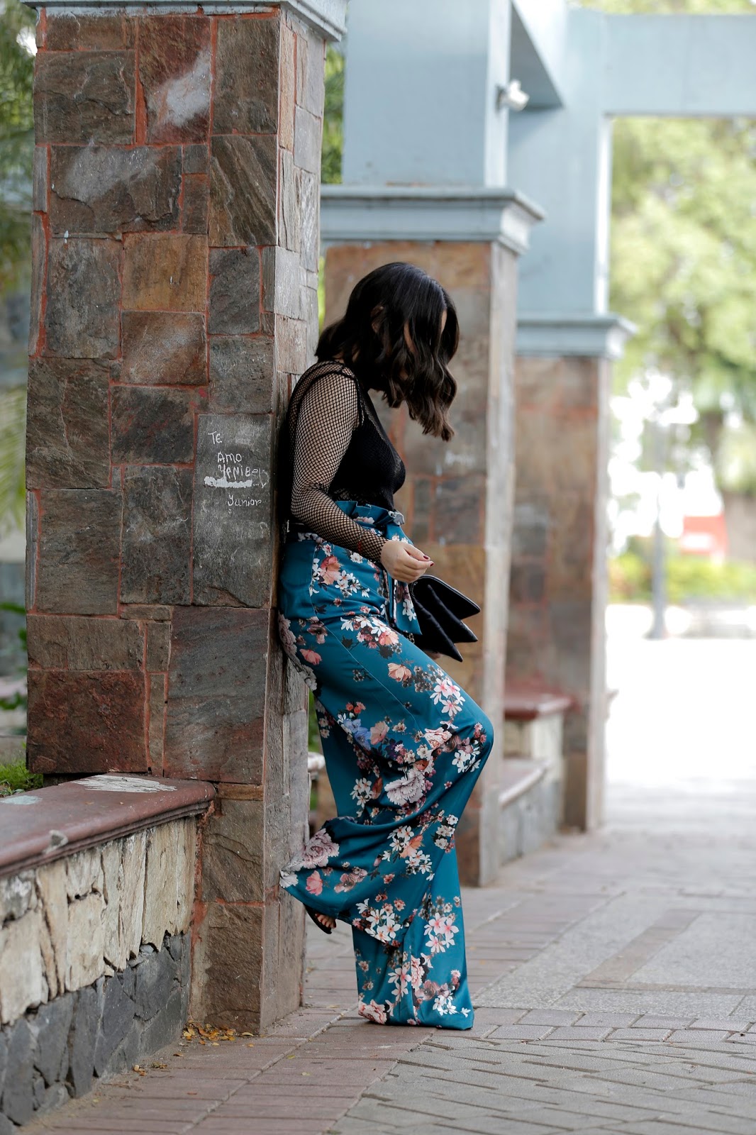 Floral Pants + Mesh Top Anyelina Guzman