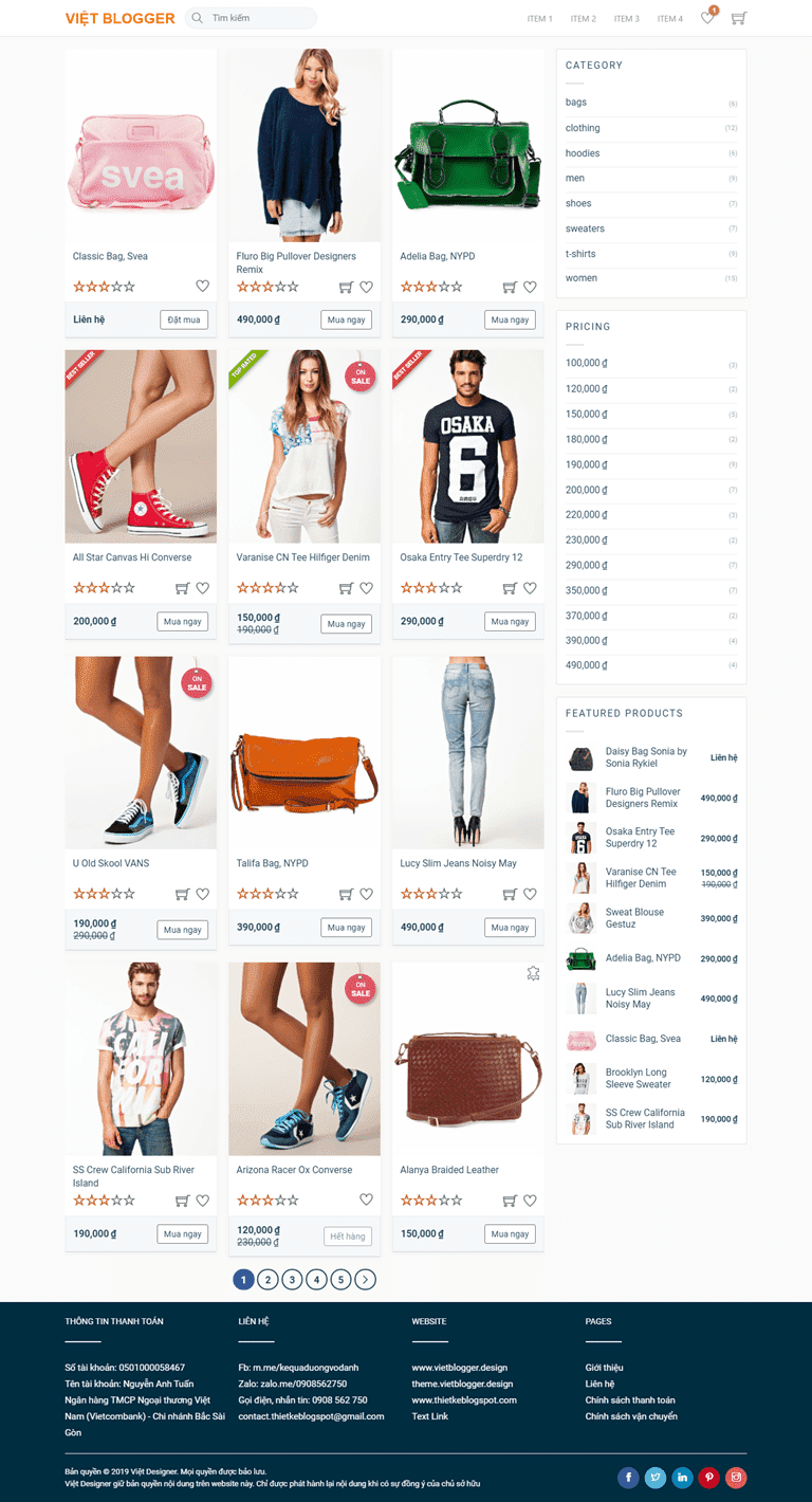 Giới thiệu theme bán hàng Việt Designer Shop