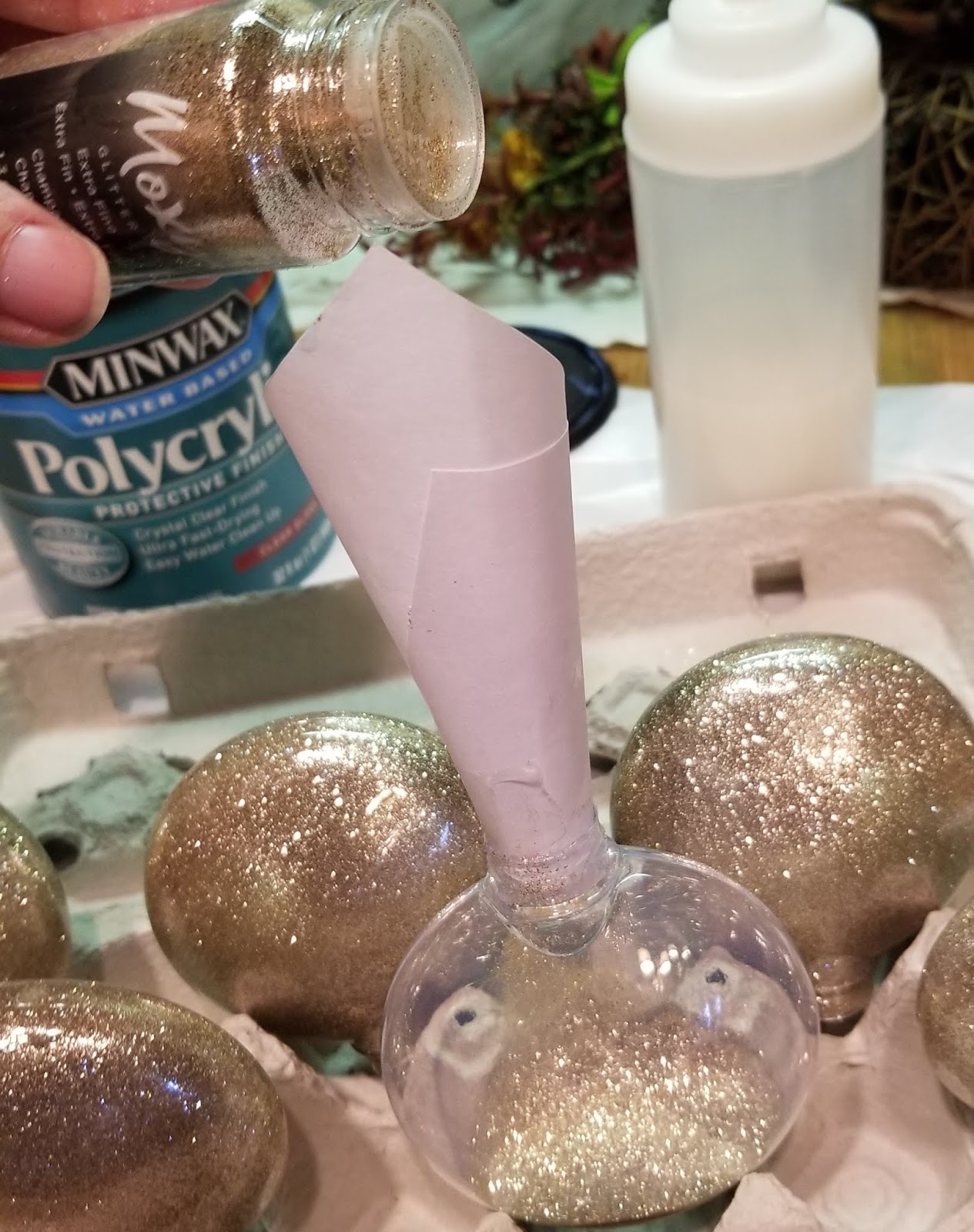Fields Of Heather How To Glitter Christmas Ornaments