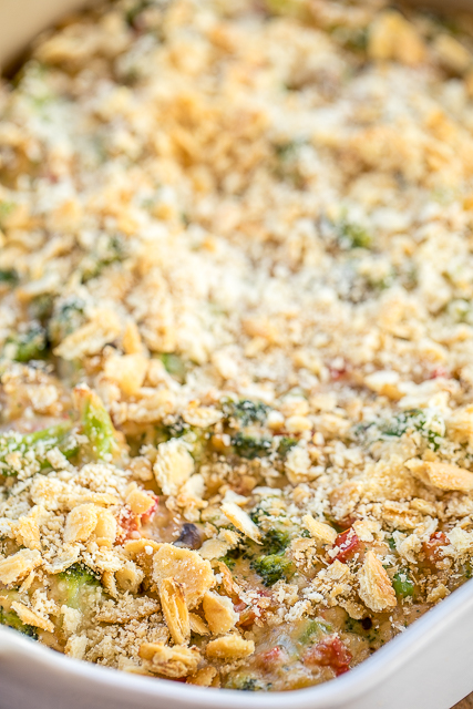 Broccoli Casserole - NO cream of anything soup!! Loaded with broccoli, onion, red bell pepper and mushrooms. Top with cheddar AND parmesan cheese! This is seriously DELICIOUS! Can make ahead and refrigerate or freeze for later! Onion, red bell pepper, mushrooms, salt, pepper, flour, milk, cheddar, parmesan, broccoli, ritz crackers, butter. #broccoli #casserole #sidedish Broccoli Casserole - NO cream of anything soup!! Loaded with broccoli, onion, red bell pepper and mushrooms. Top with cheddar AND parmesan cheese! This is seriously DELICIOUS! Can make ahead and refrigerate or freeze for later! Onion, red bell pepper, mushrooms, salt, pepper, flour, milk, cheddar, parmesan, broccoli, ritz crackers, butter. #broccoli #casserole #sidedish