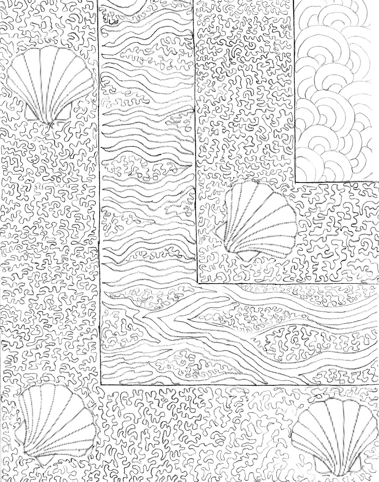 Shell Stipling Gwyned Trefethen's Musings: Quilting Along with Leah Day - Week 28