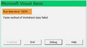 Error de tiempo de ejecución 1004 en Excel