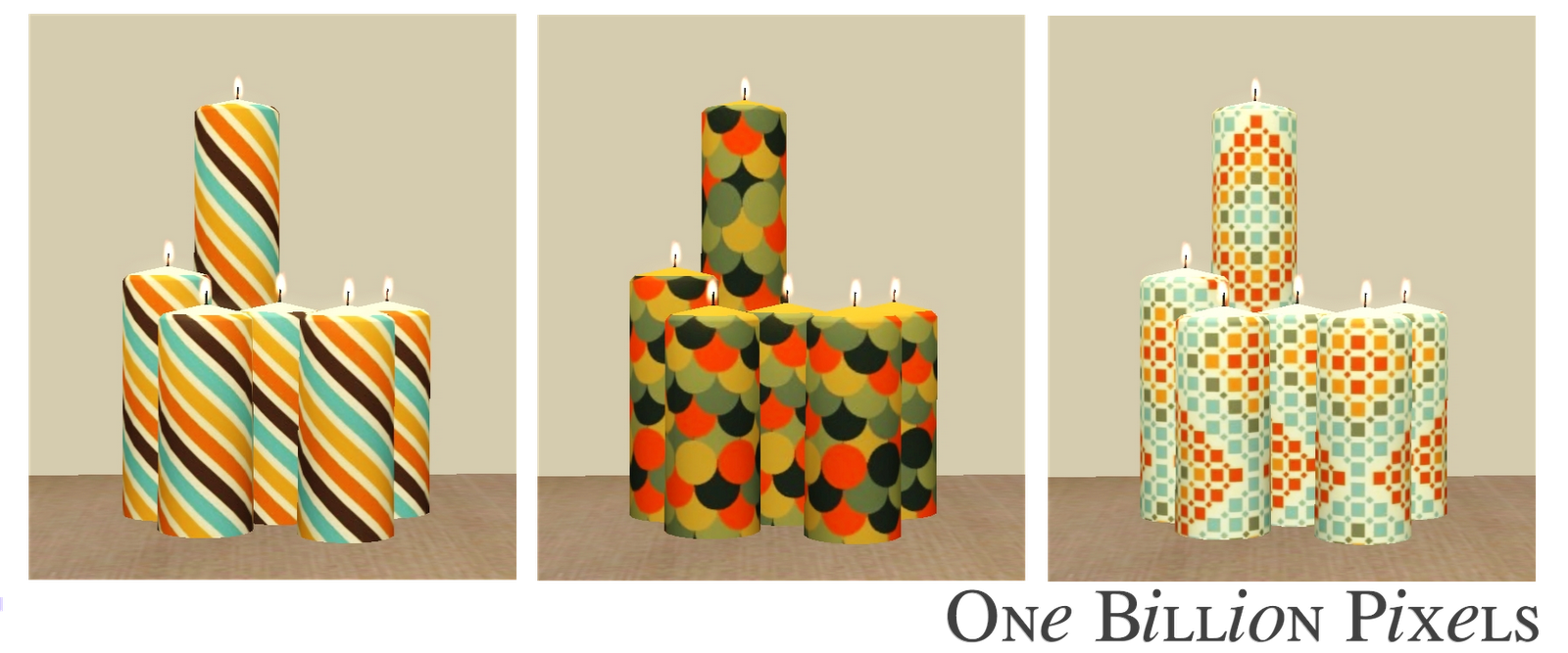 Multi Colored & Pillar Candles One Billion Pixels