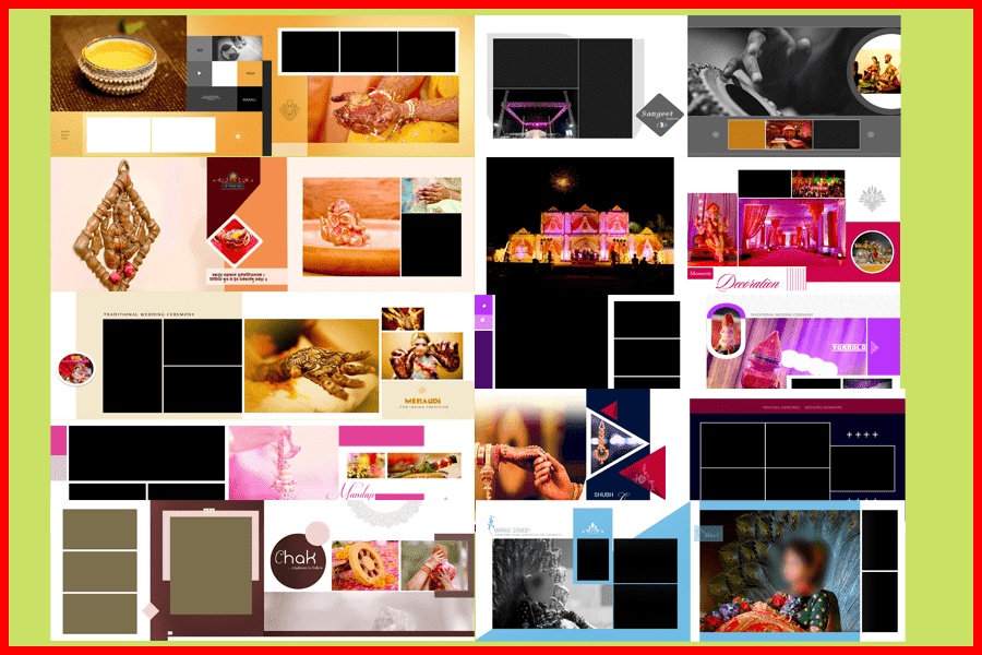 10 Modern Wedding Album Design 12x36 Psd Sheets