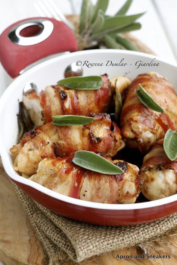 PancettaWrapped Chicken Rolls Stuffed With Provolone & Sage with