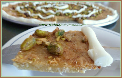 Pistachio Toffee Dessert Pizza | recipe developed by www.BakingInATornado.com | #recipe #dessert