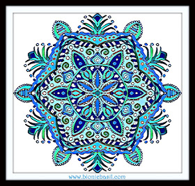 Mandalas on Monday ©BionicBasil® Colouring With Cats Mandala #93 coloured by Cathrine Garnell