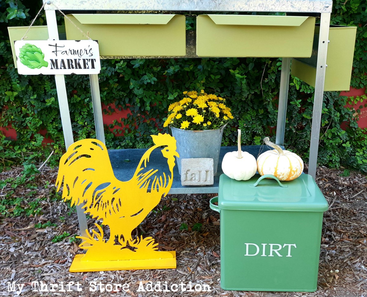 thrifty fall garden decor